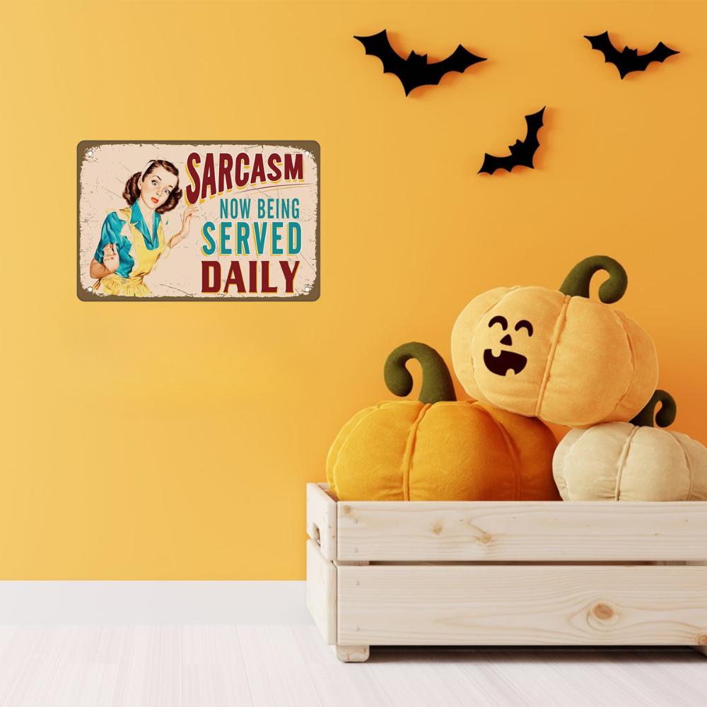 1pc Retro Metal Sign Wall Decor Now Being Served Daily Funny Vintage Sign Wall Plaque Poster For Cafe Bar Restaurant Supermarket