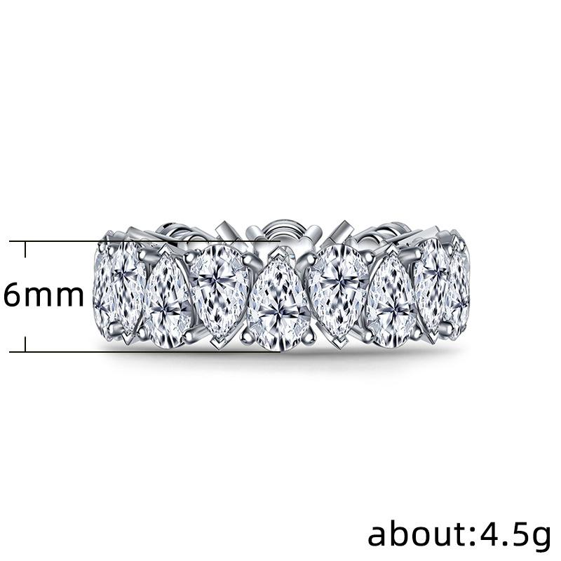 Fashion Water Drop-Shaped Zircon Ring For Women, Exaggerated Full Circle Couple Jewelry