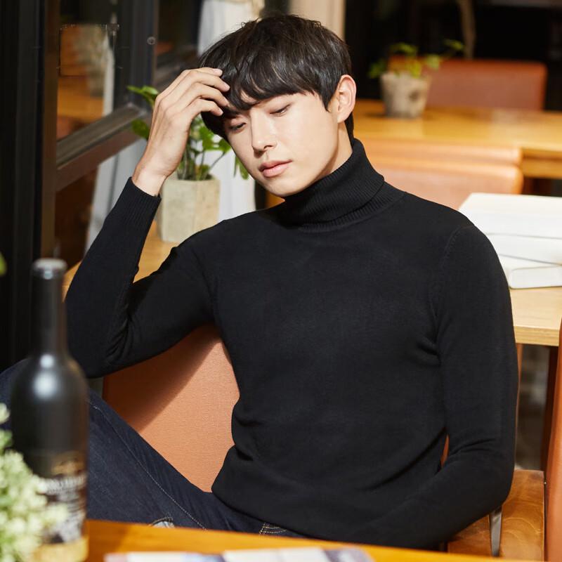 W.xuan Men's Korean Style Turtleneck Knit Sweater