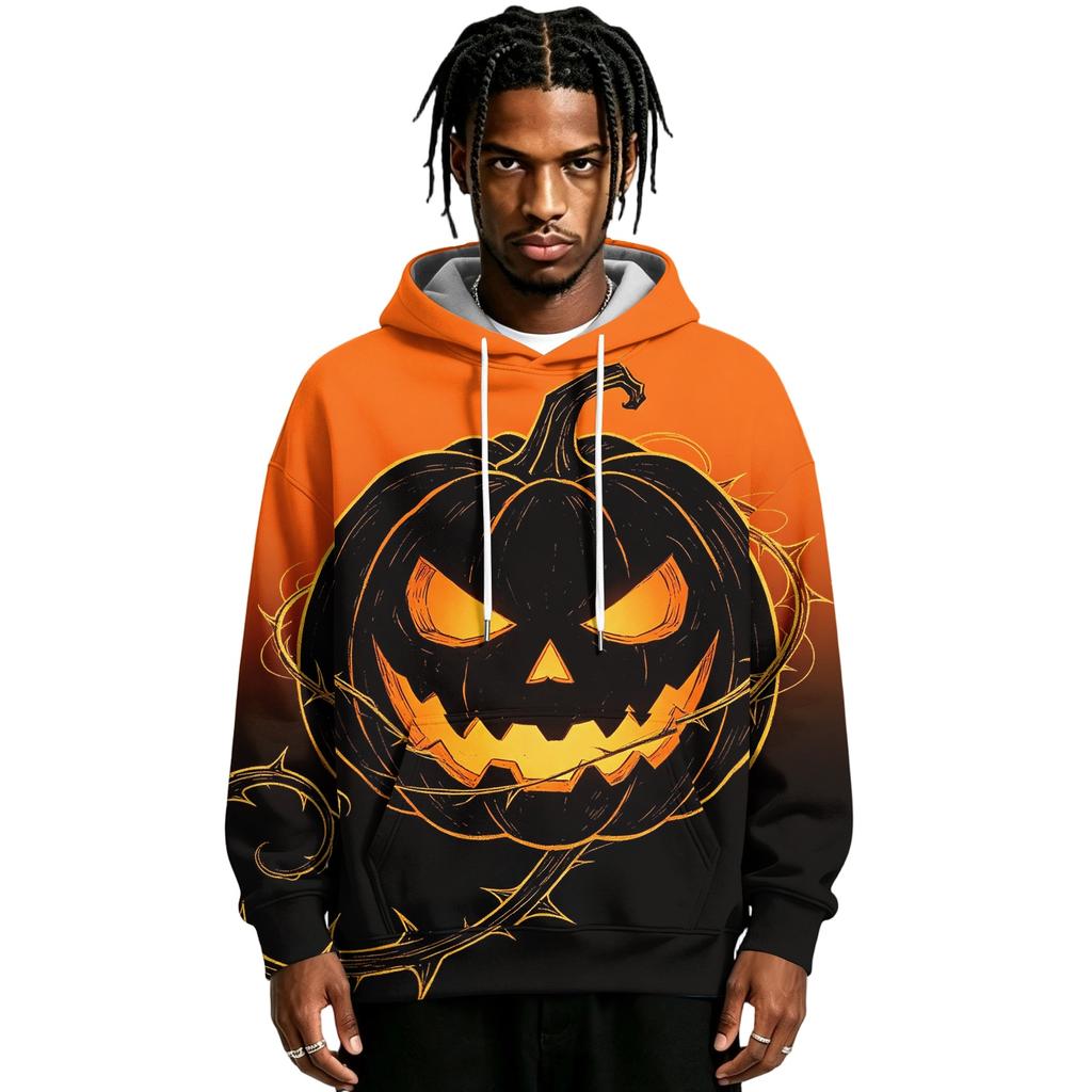 Men's Halloween Print Pullover Hoodie Long Sleeve Sweatshirt