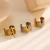 Stainless Steel Metal Heart Pattern Cuff Ring For Women Men Punk Hip Hop Gold Color Adjustable Wide Thick  Finger Rings Jewelry