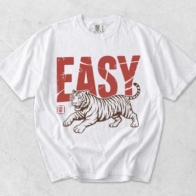 Comfort Colors Tiger Graphic Tee, Japanese Streetwear Y2K Style Shirt