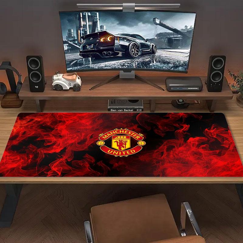 Manchester United F Large Size Mouse Pad Large Gaming Table Cushion Non-slip Laptop Tablet Big Mousepad XXL Mat Mini PC Playmat With Lock edge