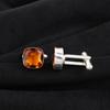 Citrine Gemstone Gemstone Silver Partywear Cufflink 1" Handcrafted Jewelry For Birthday CL-9-11