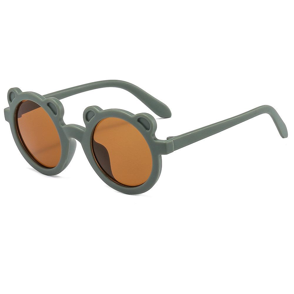 New beige sunglasses children's sunglasses fashion trend bear glasses ins girls glasses