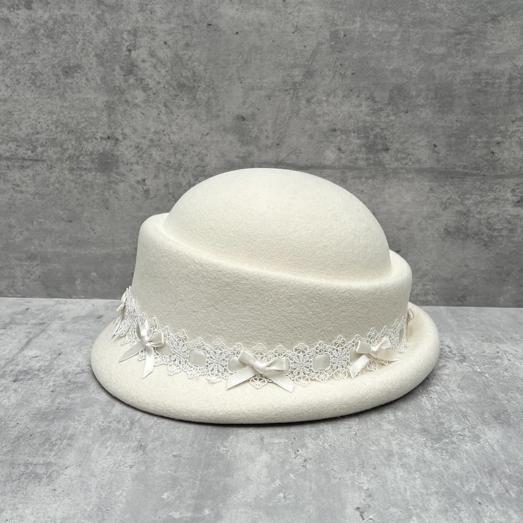 Autumn And Winter New Wool Top Hat Women'S Fashion Daughter Hat Showing Washbasin Hat Japanese Versatile Irregular Bucket Hat