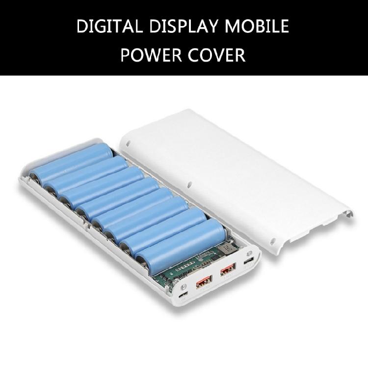 Scatola Porta Batteria 18650 Fai-da-te, Scatola Alimentatore Fai-da-te con Luci LED Supporto Custodia Funzioni di Ricarica PD/Ricarica Rapida