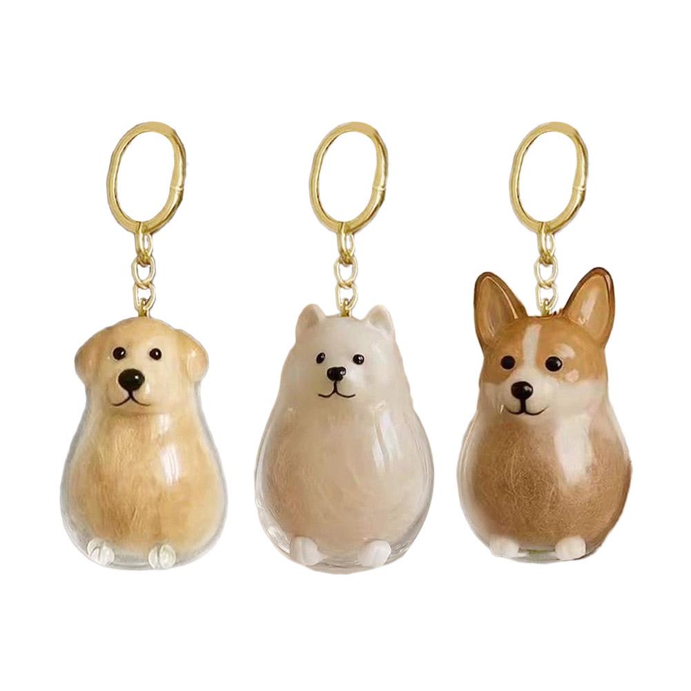 Roztomilé klíčenky na sbírku vlasů ve tvaru mazlíčka, přívěsek na tašku, pes, interiér, malé auto, příslušenství, Stora T3K7