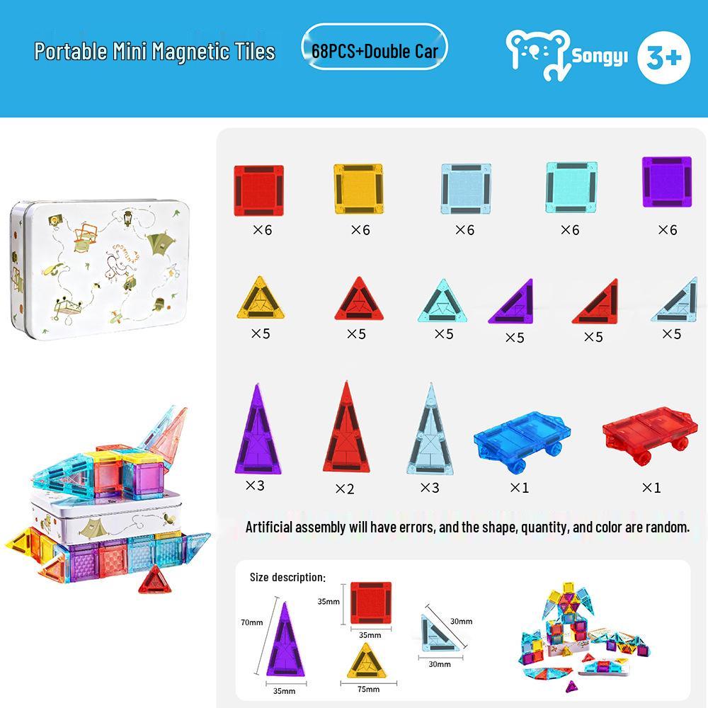 Magnetic Tiles Children's Toy: Hot-Selling Mini Educational STEM Building Blocks