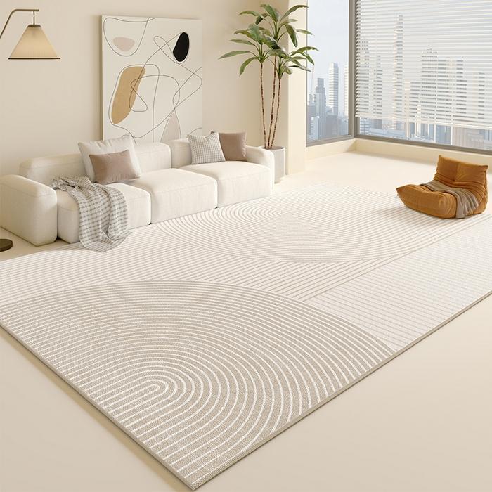 

Autumn and winter living room carpet cream living room full bed bedroom bedside blanket line circle fleece carpet 80x160cm 1pcs