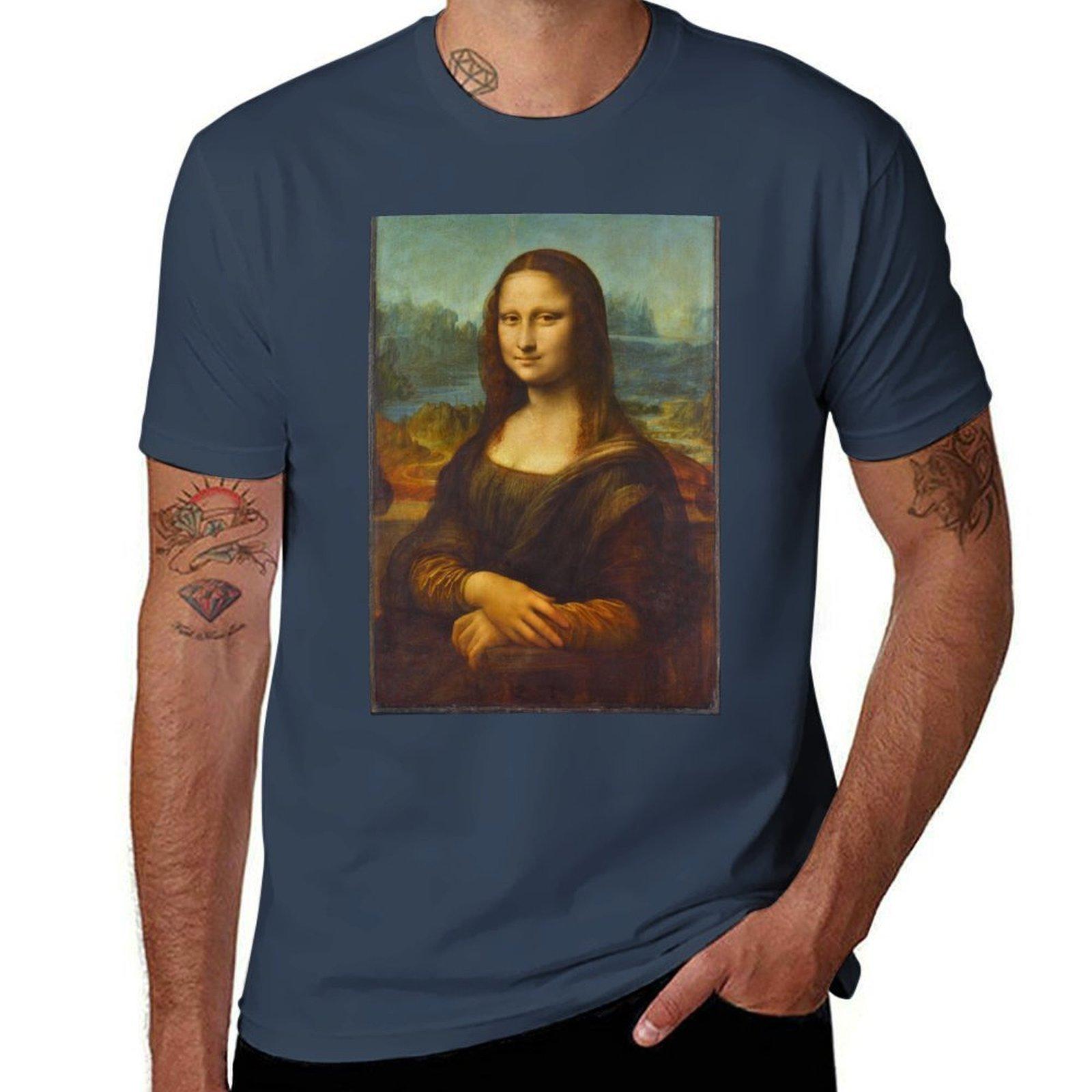 Leonardo da Vinci Mona Lisa (Louvre Paris) TShirt Big Size Daily Wear TShirt S