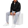 Men's Athletic Full Zip Hoodie and Black Pants Casual Track Suit 2 Piece Set