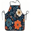 1pc Vintage Floral Botanical Print Apron, Durable And Easy To Clean, Adjustable Waistband, Polyester Material, for Kitchen Cooking, Gardening, Orchard