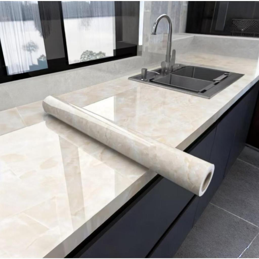 Kitchen Cabinet Pearlescent White Marble Contact Paper Vinyl Self Adhesive Waterproof Wallpaper Peel and Stick Decor Stickers