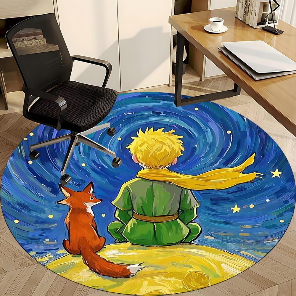 1pc Little Prince Office Round Area Rug, Under Office Chairs Bedroom Living Room Home Decor, Available in Various Sizes
