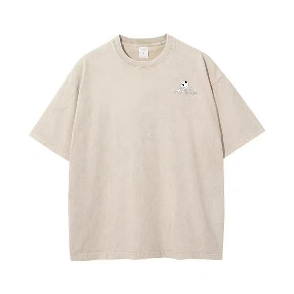 New Men's Retro Casual T-Shirt - Street Style Cotton Short-Sleeved Acid-Washed Shirt - Daily Commuting Couple T-Shirt