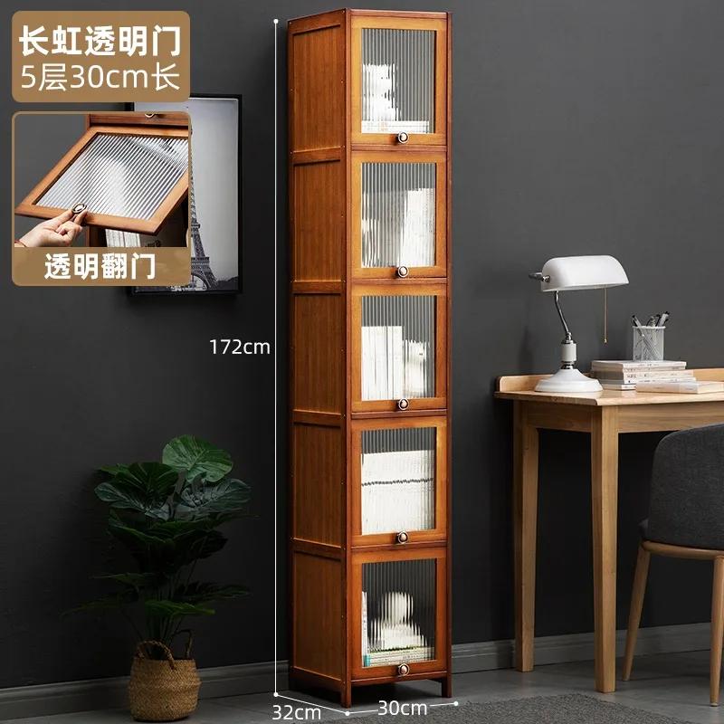 Bamboo Doors Bookcase Nordic Display Organizer Sideboards Bookcase Minimalist Storage Etagere Rangement Furniture For Livingroom