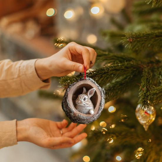 Yousheng 6-teiliges Weihnachtsbaumschmuck-Set mit Waldtiermotiven (Eichhörnchen, Affe, Koala) aus Acryl zum Aufhängen – ideal als Weihnachtsbaumdekoration.