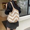 Women's Roomy Woven Net Backpack, Perfect for Summer Vacations, Casual Knitted Hollow-out Shoulder Bag KTB