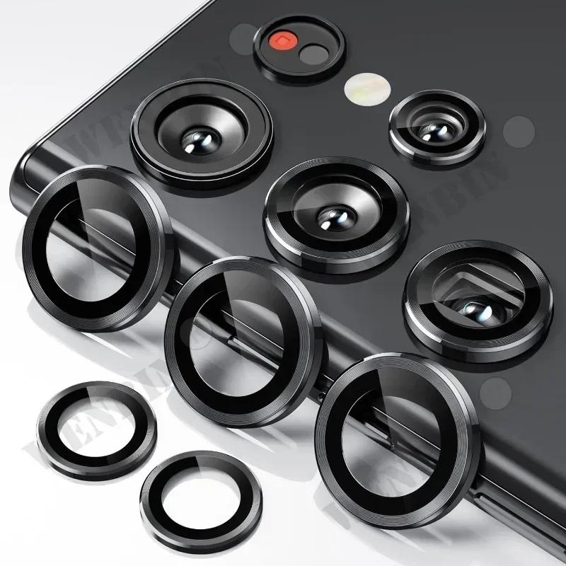 2 Pcs Camera Lens Protector For Samsung S2 S24 Ultra Plus A6 A 9H Tempered Glass Screen Protector Cover Film Metal Ring