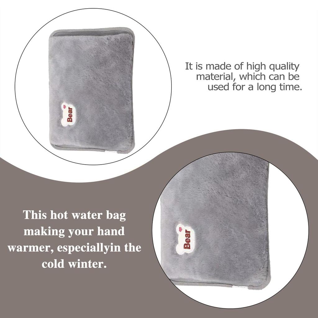 Electric Hot Water Bottle with Soft Microfiber Coating Rechargeable Water Bottle for Reducing Muscle Back and Menstrual Pain