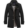 Men's Medium Length Loose Lapel Cotton Top Youth Men's Coat