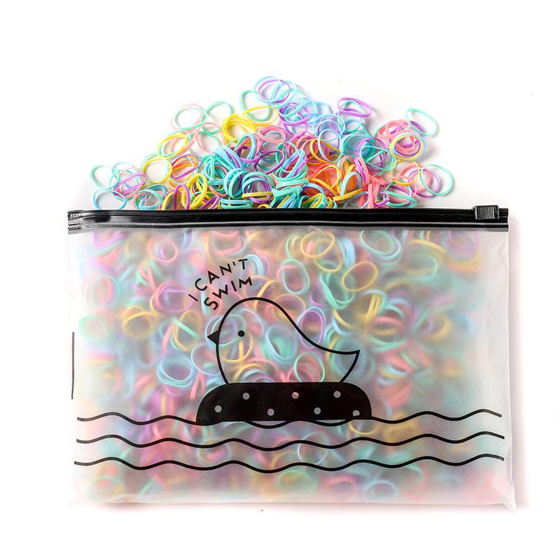 500/1000pcs Colourful Disposable Rubber Band Elastic Hair Bands for Girls Children Ponytail Holder Bands Kids Hair Accessories