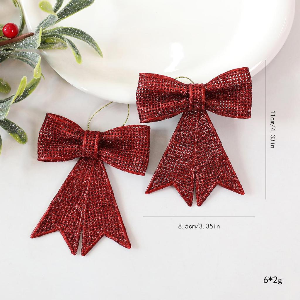 PC Christmas Bow Hanging Ornament DIY Scene Tree Decoration