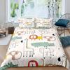 Monkey Duvet Cover Sets Cute Monkey Around The Tree Print Bedding Set 3pcs for Kids Boys Cartoon Animal Soft Comforter Cover
