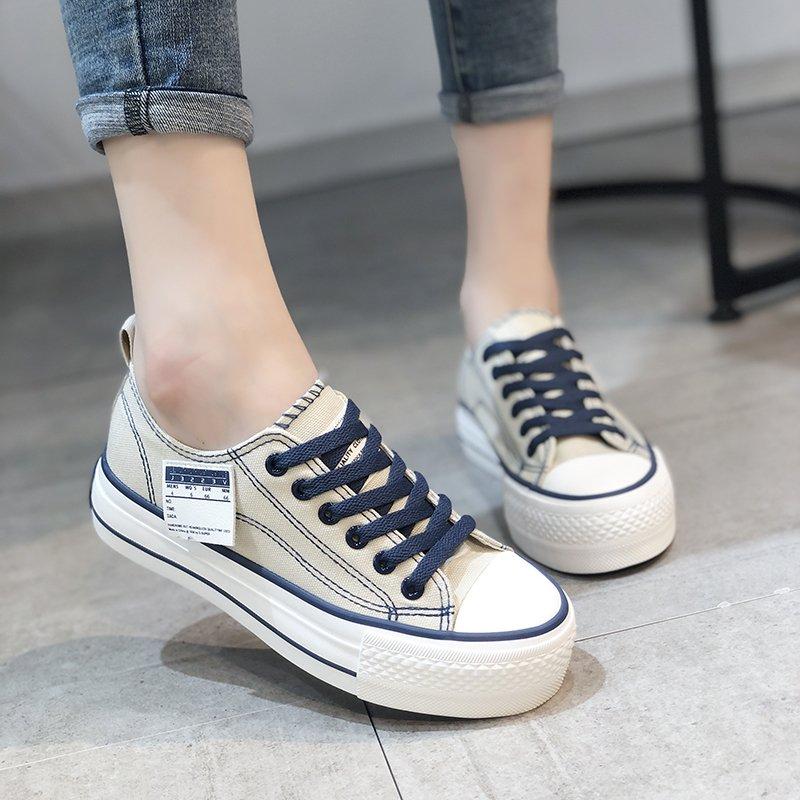 Sneakers for Women Canvas Solid Color Casual Comfortable Ladies Sport Shoes Platform Outdoors Non-slip Women's Sneakers