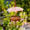 Rustic Hanging Platform Feeder Iron Bird Rest Station Umbrella-Shaped Bird Feeder  Garden