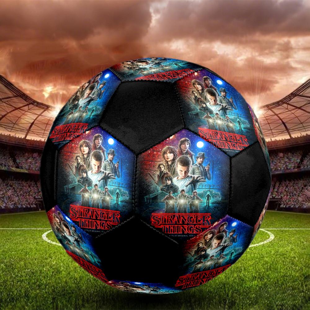 stranger things Indoor Soccer Ball Colorful Machine Stitched PVC Size 5 Team Training Competition Ready Durable High-Bounce Cool Sports Gift
