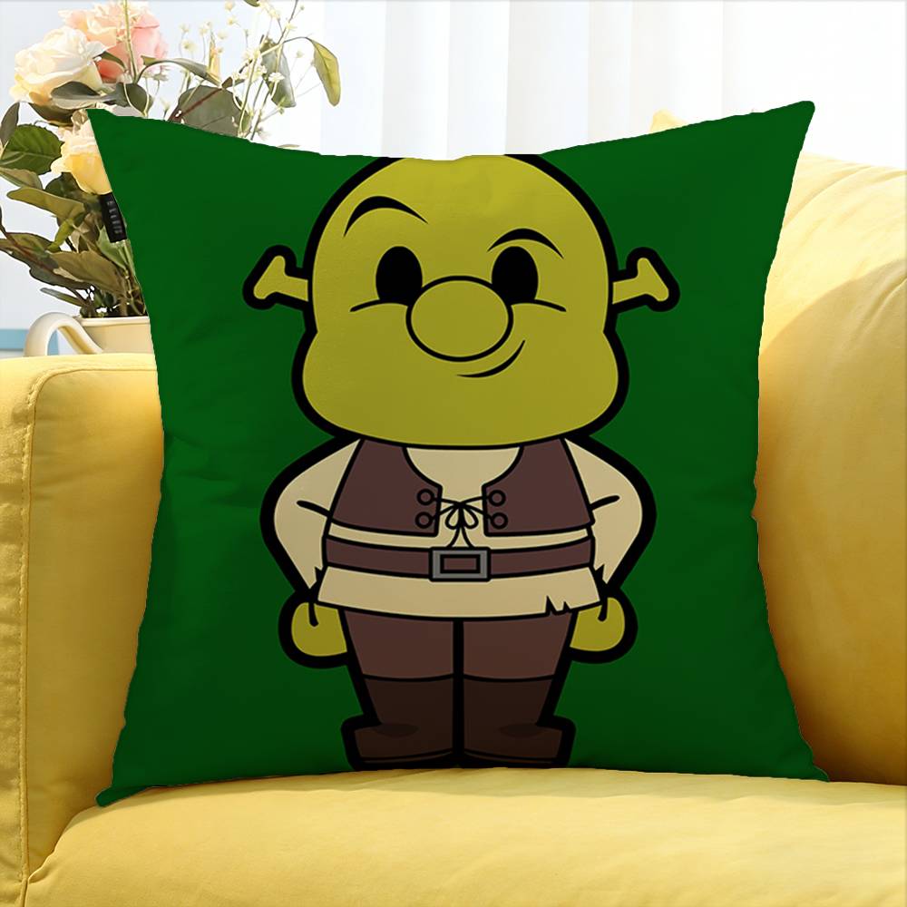 Cartoon S-Shrek Movie Various Sizes Square Pillow Case For Car Home Bedchamber Decor