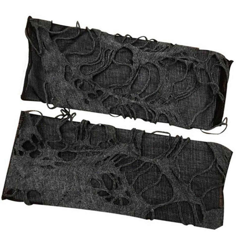 Broken Slit Gloves Sexy Gothic Fingerless Gloves Halloween Gloves Ripped Holes Decor Cosplay Gloves for Adults
