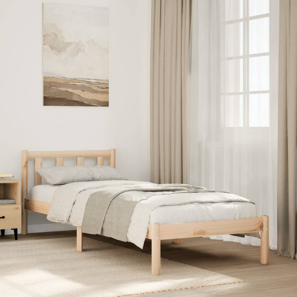 Solid Wood Bed Extra Long Without Mattress 80x220 Cm Pine Wood