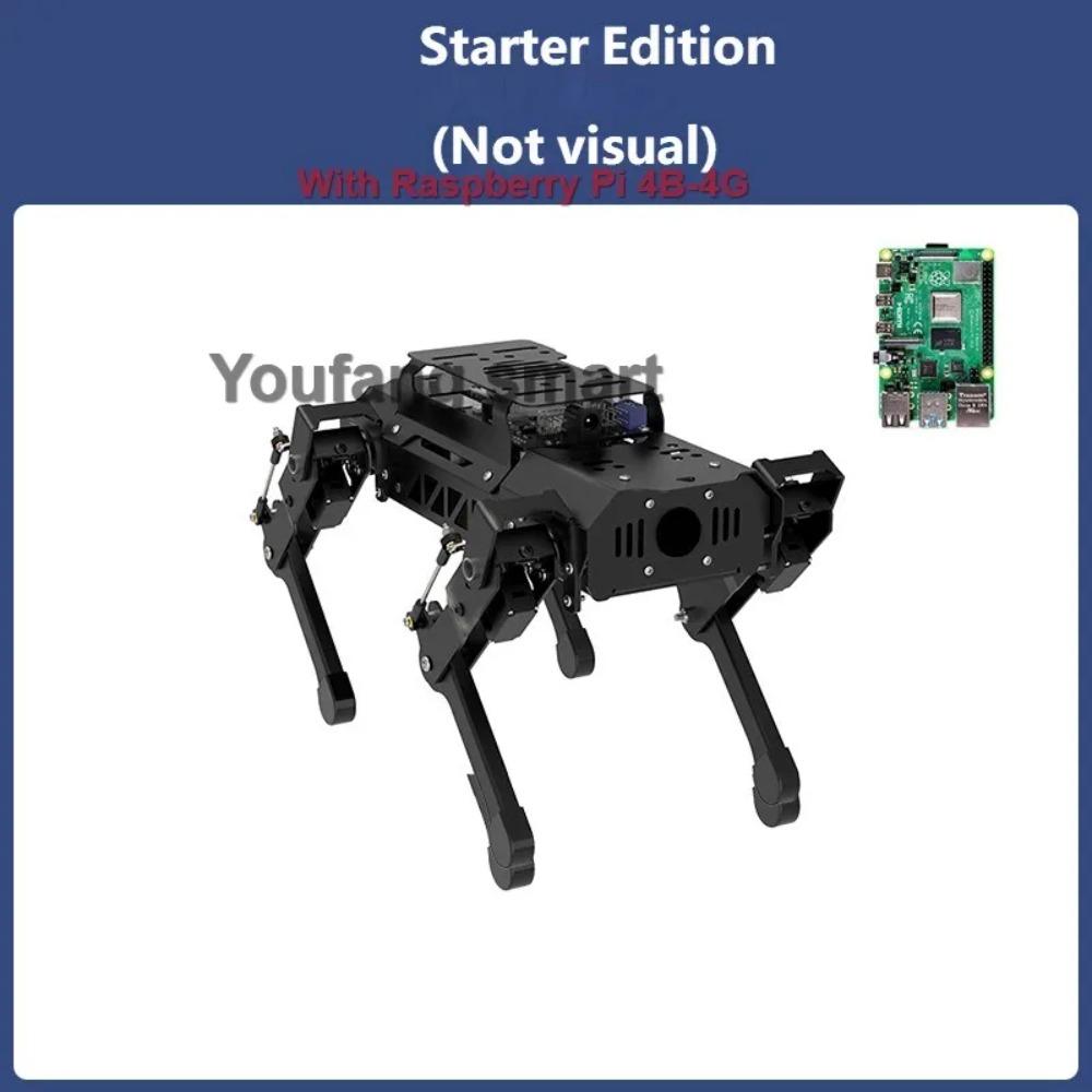 PuppyPi Metal Quadruped Robotic Dog ROS Robot Bionic 4-Legged Dog AI Visual Recognition for Raspberry Pi Programmable Robot Kit