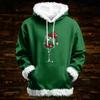 Women's Christmas Casual Fleece-Lined Hoodie With Long Sleeves And Pockets Sweatshirt Top
