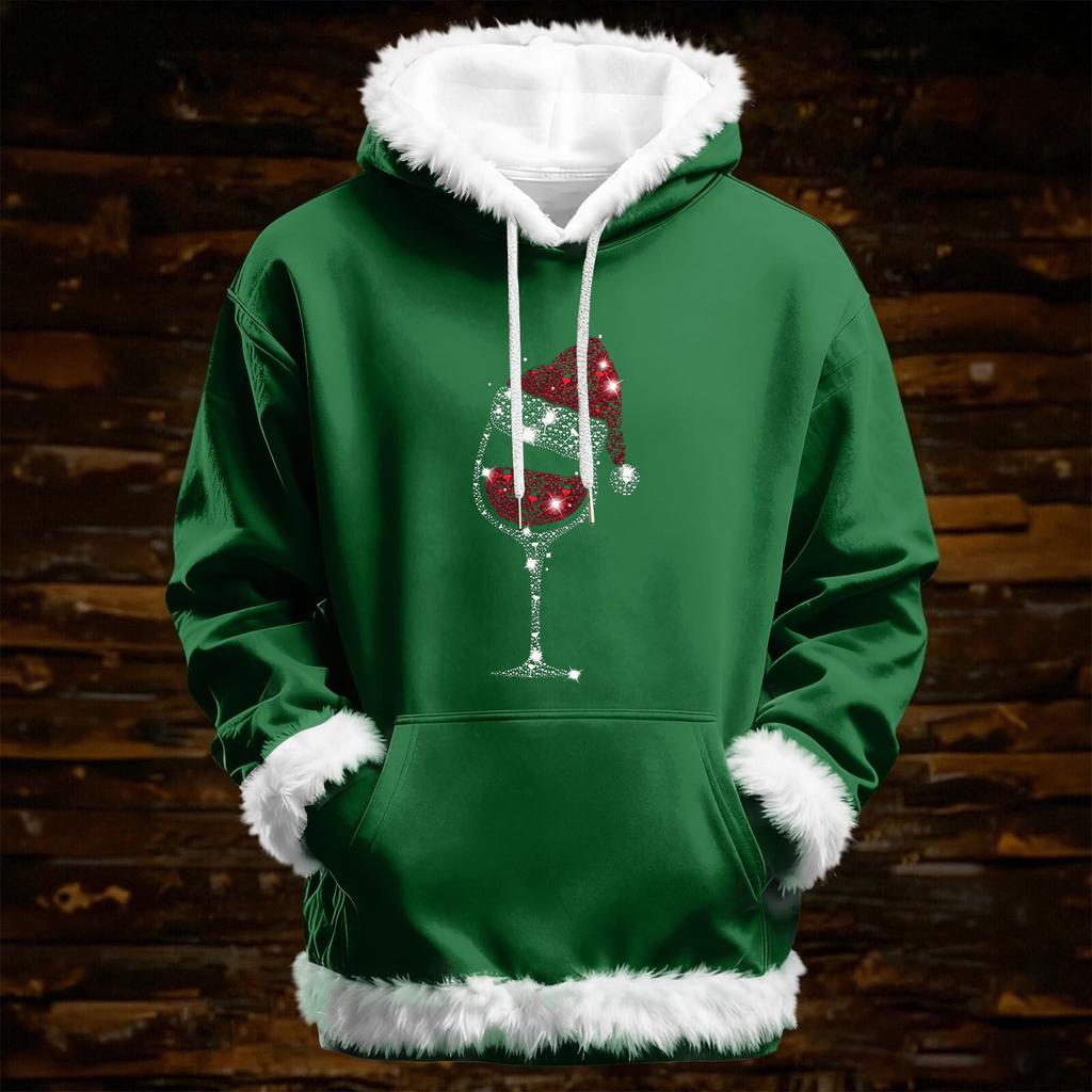 Women's Christmas Casual Fleece-Lined Hoodie With Long Sleeves And Pockets Sweatshirt Top