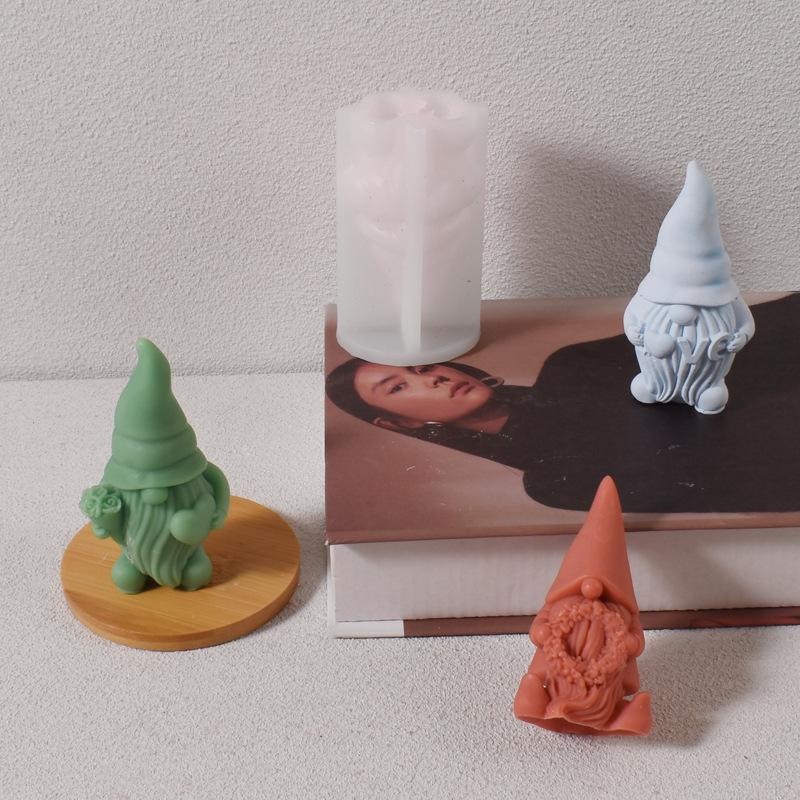 Mucegaiuri noi din silicon cu gnom fără față 3D Moș Crăciun lumânare parfumată gips săpun rășină meșteșuguri mucegai decor acasă cadou de Crăciun 2024