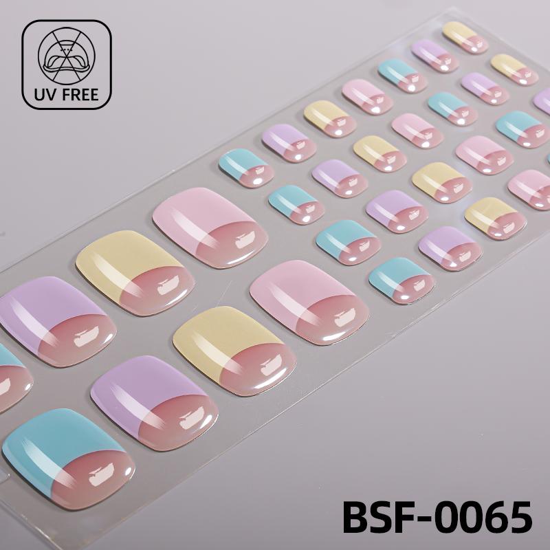 Popular Style New 3D Waterproof Nail Sticker Plastic UV Free Nail Wraps Toe Wraps