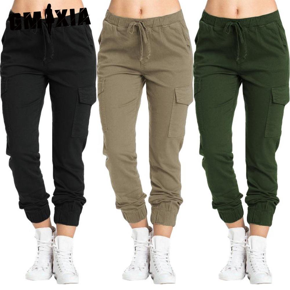 

GMXIA Женские модные повседневные брюки и капри с однотонным принтом S белый