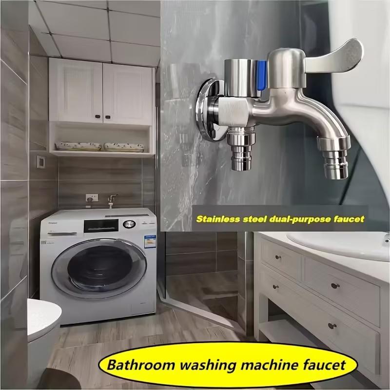 G1/2 Washing Machine Faucet Interface, Easy To Open/close Compression Valve Single Hole Installation Faucet Modern Design