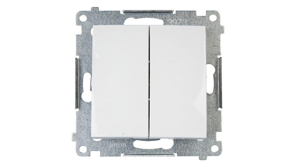 Simon 54 Double Button, Quick Connectors, White Dp2.01/11