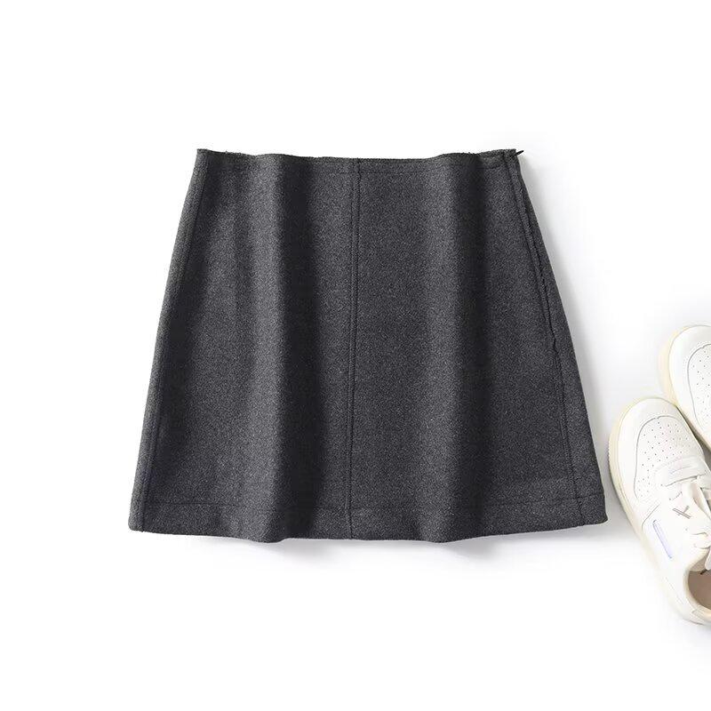 

Spring 2025 Women s High-Waist Wool A-Line Skirt - Slim, Casual & Versatile. Medium темно-серого