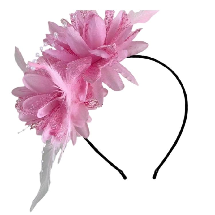 Luxurious Soft Feathered Hairpiece Flower Headwear Adjustable Headband for Halloween Festival Costume Coplay Party