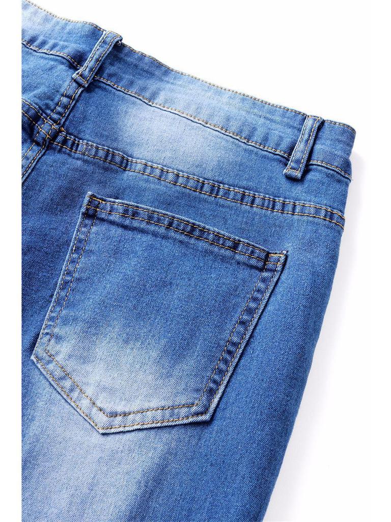 European & North American Women's Elastic Bell Bottom Fringe Jeans