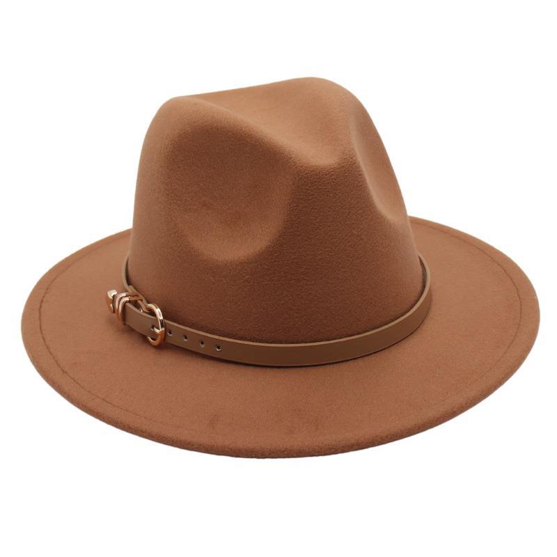 Europe And The United States New Top Hat British Party Jazz Hat Fedora Foreign Trade Woolen Felt Hat Big Brim Trendy Hat