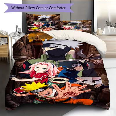 Cartoon Pattern Bedding Quilt Set Quilt Cover Pillowcase Home Decoration Birthday Gift (1 * Duvet Cover + 2 * Pillowcase, Without Core)