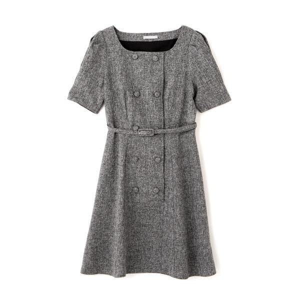 Jill by Jill Stuart Women's Ecru Double-Breasted Tweed Mini Dress