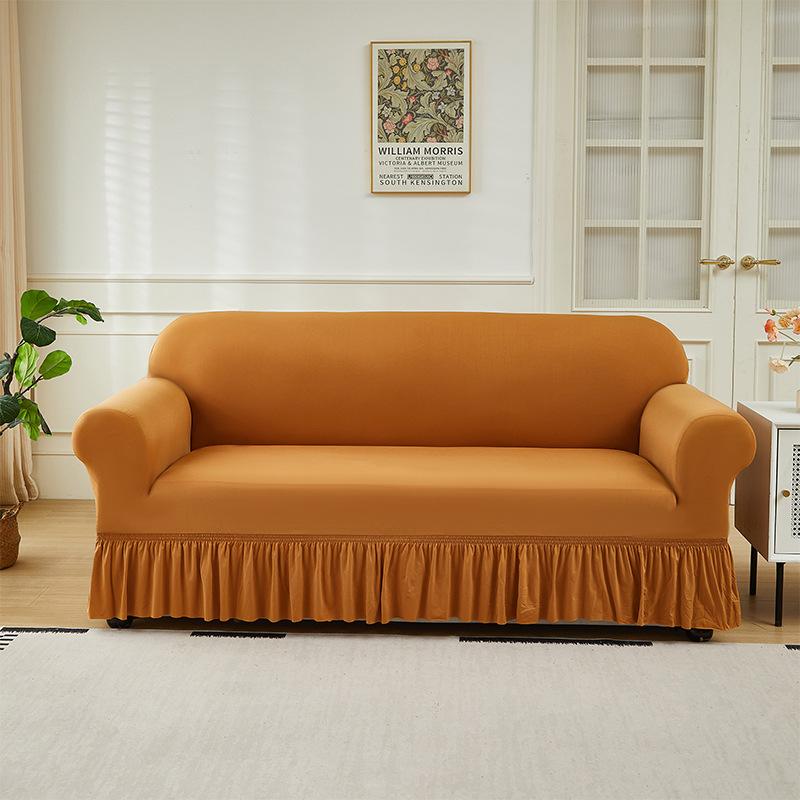 Sofa Cover Full Cover Sofa Towel Four Seasons Full Cover Elastic Milk Silk Sofa Cover Combination Sofa Skirt